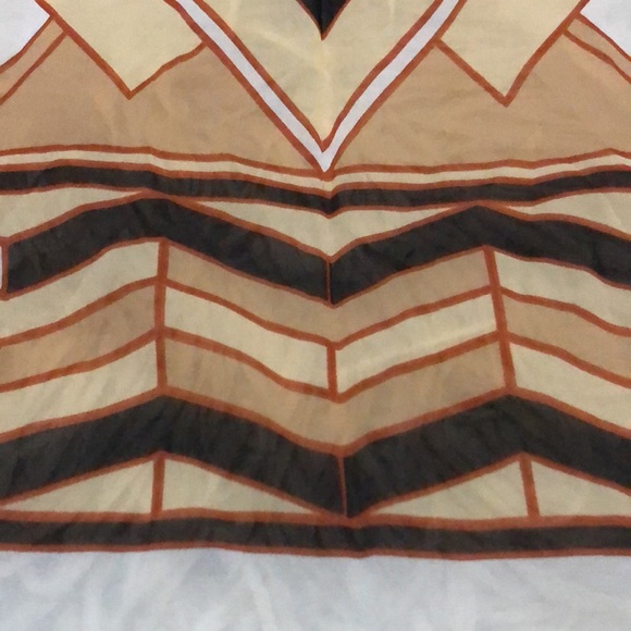 Gorgeous Vintage Scarf-Sheer-43x13-Earth Tones - Picture 9 of 12